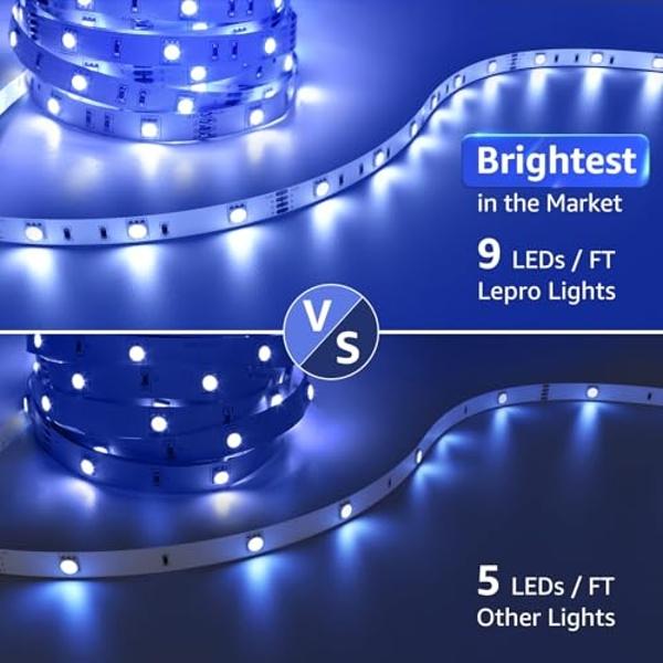 MY BEAUTY LIGHT White LED Strip Lights,16.4ft Dimmable LED Light Strip,12v Flexible LED Rope Lights Kits for Kitchen Cabinet Mirror Bedroom Party Decor