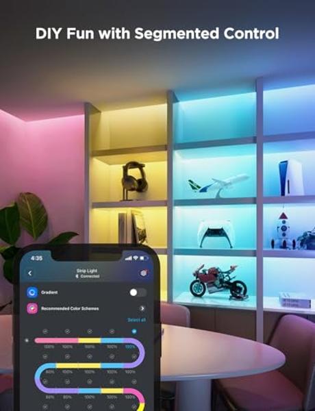 Govee RGBIC Strip Light 2 Pro with Matter, 16.4ft Smart LED Strip Lights Work with Alexa and Google Assistant, DIY Color Changing Light Strip, LED Lights for Bedroom, Cabinet, Part