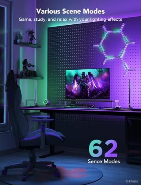 Govee x Evangelion RGBIC Gaming Light Bars H6047 with Smart Controller, Wi-Fi Smart LED Gaming Lights with Music Modes, 62 Scene Modes Built, Work with Alexa & Google Assistant, Ga