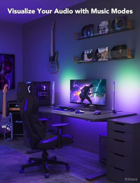 Govee x Evangelion RGBIC Gaming Light Bars H6047 with Smart Controller, Wi-Fi Smart LED Gaming Lights with Music Modes, 62 Scene Modes Built, Work with Alexa & Google Assistant, Ga