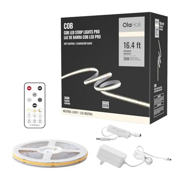 Led Strip Lights 50.5ft White Dimmable Led Light Strip Flexible Rope Lights Kits with 24v Etl Power Supply, Adhesive Clips, Dimmer Switch and Connectors for Indoor Decor