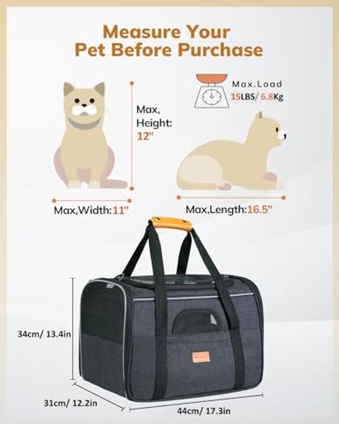 Tomkas Small Dog Sling Carrier - Classic Pocket & Classic Strap - for 3-10 lbs Pets(Grey)