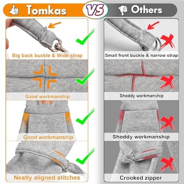 Tomkas Small Dog Sling Carrier - Classic Pocket & Classic Strap - for 3-10 lbs Pets(Grey)