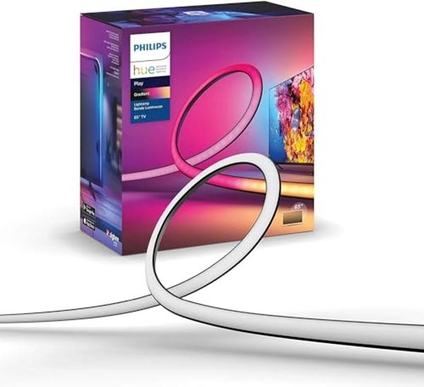Philips Hue Gradient LED LightStrip (Sync with TV, Music and Gaming), Hue Hub & Hue Sync Box Required(Renewed) (65Inch)