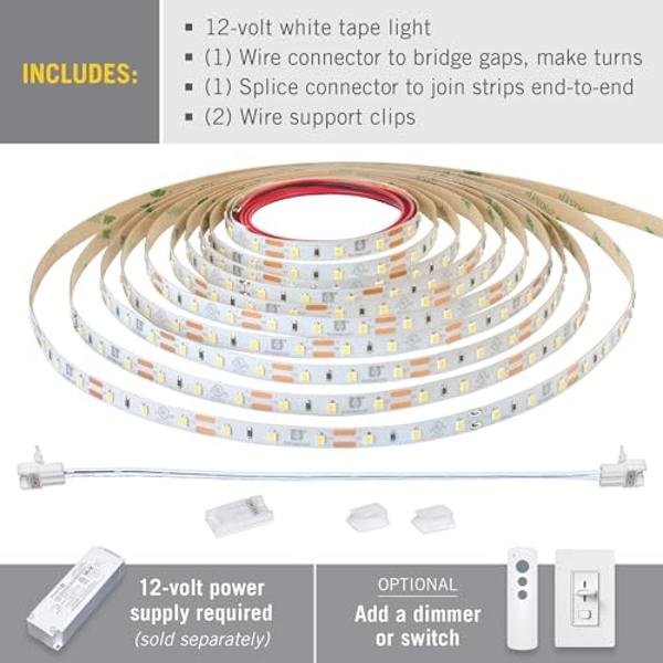 Armacost Lighting 132210 8.2 ft. LED Tape Light Soft White (2700K) RibbonFlex Pro Series 60, Dimmable, 250 Lumens per ft., 12-Volt