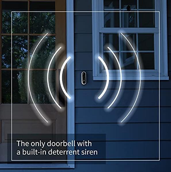 Arlo Essential Wireless Video Doorbell Security Camera & Chime, 1080p HD, 2-Way Audio, Smart Package & Motion Detection, Loud Siren, Night Vision, with Free Trial of Arlo Secure, A