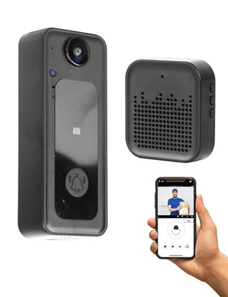 Wireless Doorbell Camera with Chime, 4000mAh Battery, Night Vision Smart Doorbell, Motion Detection/Visitor Capture/Home Security 2.4Ghz WiFi Video Doorbell, Local/Cloud Storage No