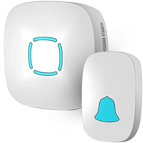 Doorbell, Lovin Product Waterproof Wireless Doorbell Chime Kit with 36 Chimes, Adjustable Volume; 1000feet Operating, with Sound LED Flash Door Bell for Home (1 Receiver x 1 Push B