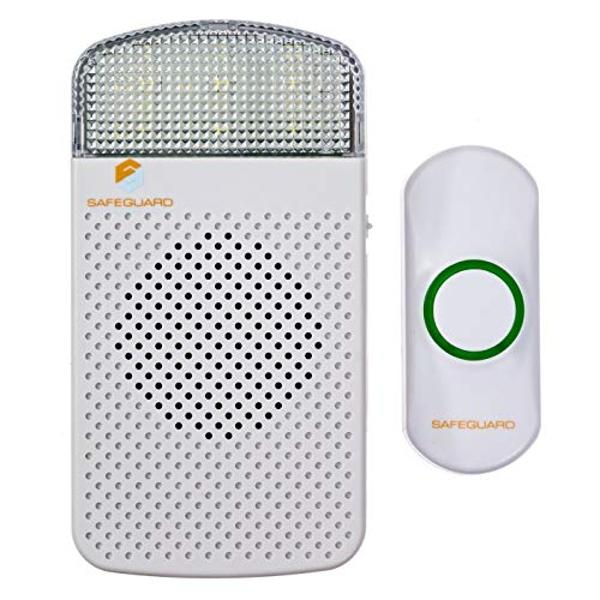 Safeguard Supply Wireless Doorbell Kit- 1000' Range Plug In Doorbell Ideal As Hearing Impaired Doorbell & Deaf Doorbell - Available 95dB Volume Setting & Attention Grabbing Flashin