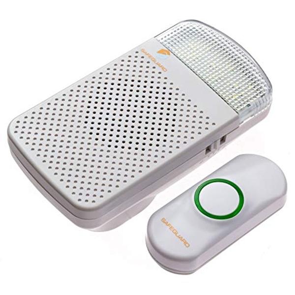 Safeguard Supply Wireless Doorbell Kit- 1000' Range Plug In Doorbell Ideal As Hearing Impaired Doorbell & Deaf Doorbell - Available 95dB Volume Setting & Attention Grabbing Flashin