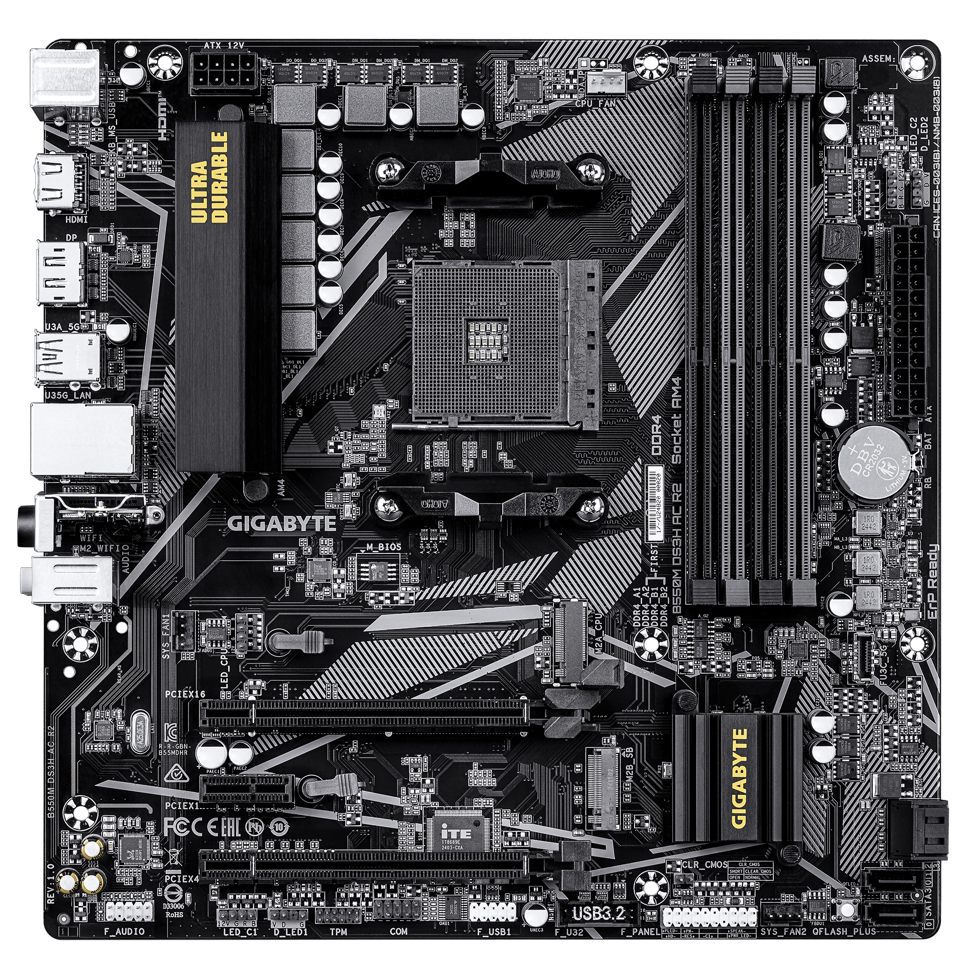 MB GIGABYTE B550M DS3H AC R2 RYZEN AM5 DDR4 128GB M-ATX B550M DS3H AC R2