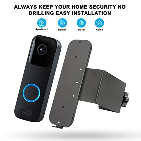 Blink Doorbell Mount, Adhesive Mounting Bracket for Blink Video Doorbell, No Drilling Door Mount, Accessories for Blink Home Security System ,Blink Doorbell is NOT Included (Black)