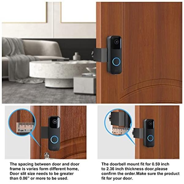 Blink Doorbell Mount, Adhesive Mounting Bracket for Blink Video Doorbell, No Drilling Door Mount, Accessories for Blink Home Security System ,Blink Doorbell is NOT Included (Black)