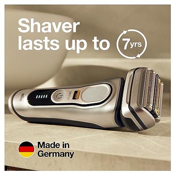 Braun Series 9 Pro 9487cc Electric Razor for Men, Wet & Dry, Electric Razor, Rechargeable, Electric Shaver with Clean & Charge Station and ProCare Attachment