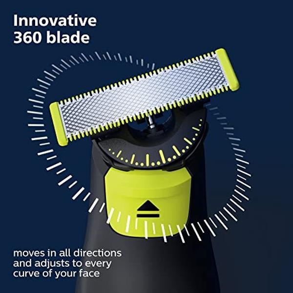 Philips Norelco OneBlade Pro 360 Face + Body, Electric Shaver, Beard Trimmer and Body Groomer, with 360 Blade Technology, 14-Length Precision Comb, Body Kit, Soft Pouch, Model QP65
