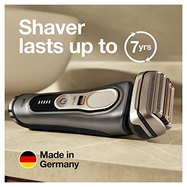Braun Electric Razor for Men, Series 9 Pro 9465cc Wet & Dry Electric Foil Shaver with ProLift Beard Trimmer, Cleaning & Charging SmartCare Center, Head Shavers for Bald Men, Noble 