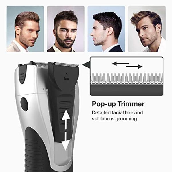 Bevel Electric Shaver for Men, Electric Foil Shaver, Wet and Dry Electric Razor, Waterproof, Fast Charging, Cordless Rechargeable, Black
