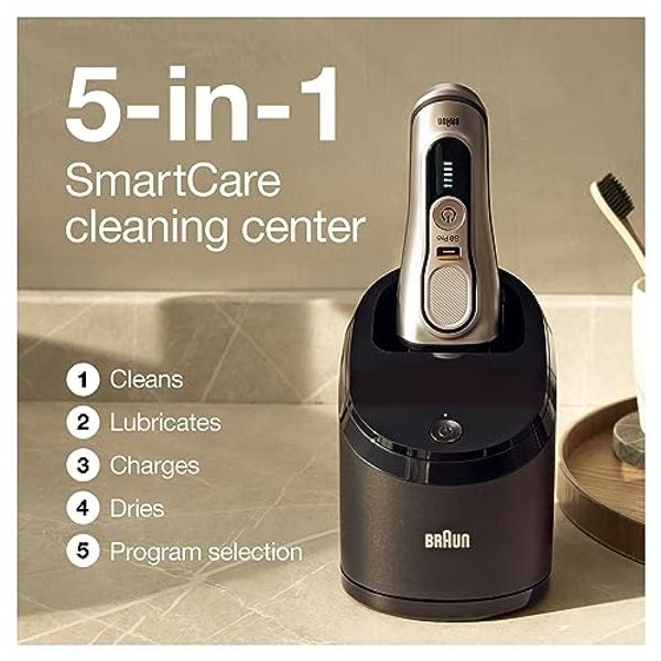 Braun Series 9 Pro 9487cc Electric Razor for Men, Wet & Dry, Electric Razor, Rechargeable, Electric Shaver with Clean & Charge Station and ProCare Attachment