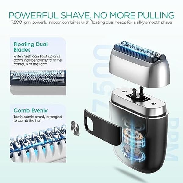 Cleancut Shaving Bundle - ES412 Personal Shaver & K30SP Replacement Kit - No Nicking or Cutting - Cordless, Electric Shaver for Men & Women - Personal, Pubic, Intimate Area Shaver 