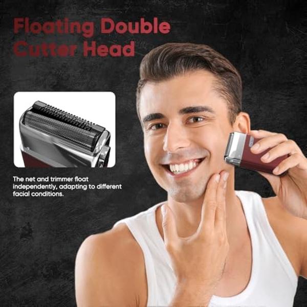 Electric Razor, Electric Shaver for Men,Upgraded Foil Shaver with 3 Speeds, Double Floating Blade IPX7 Waterproof Wet/Dry LED Display USB Rechargeable