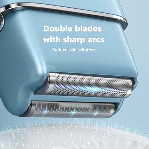 Electric Razor, Electric Shaver for Men,Upgraded Foil Shaver with 3 Speeds, Double Floating Blade IPX7 Waterproof Wet/Dry LED Display USB Rechargeable