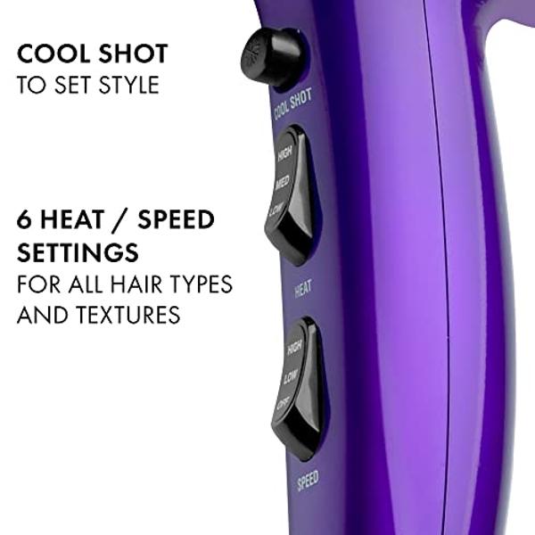 Conair Limited Edition Bundle | INFINITIPRO by CONAIR Hair Dryer with Diffuser - and - Conair Double Ceramic 1-inch Digital Flat Iron | Plum | Amazon Exclusive