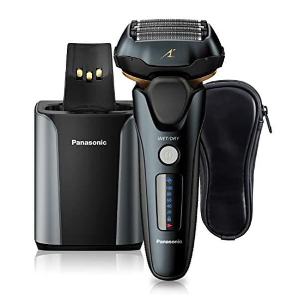 Panasonic Electric Razor for Men, Electric Shaver, ARC5 with Premium Automatic Cleaning and Charging Station, Wet Dry Shaver Men, Cordless Razor, with Pop-Up Trimmer ES-LV97-K, Bla