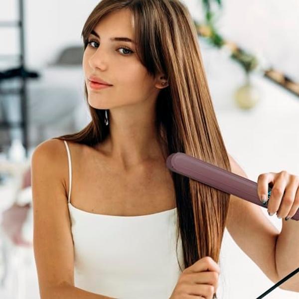 Conair Limited Edition Bundle | INFINITIPRO by CONAIR Hair Dryer with Diffuser - and - Conair Double Ceramic 1-inch Digital Flat Iron | Plum | Amazon Exclusive