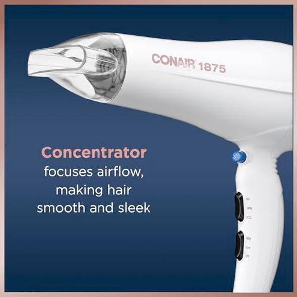 Conair Double Ceramic Hair Dryer with Diffuser | Blow Dryer with Ionic Conditioning | Includes Diffuser and Concentrator | Amazon Exclusive