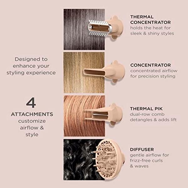 REVLON Turbo Hair Dryer with Advanced Ionic Technology, Ceramic Coating | Turbo Heat and Cold Shot Features, 1875 Watts for Fast Drying and Shine (Silver)
