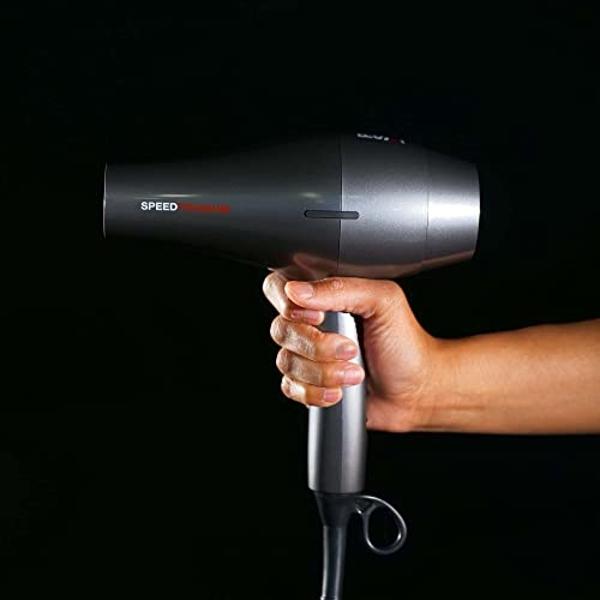 RUSK PRO Speed Titanium Hair Dryer, Ionic Generator Eliminates Frizz, Powerful AC Motor with 6 Speed and Heat Settings for Fast Styling, Plus Diffuser and Concentrator for Unique S