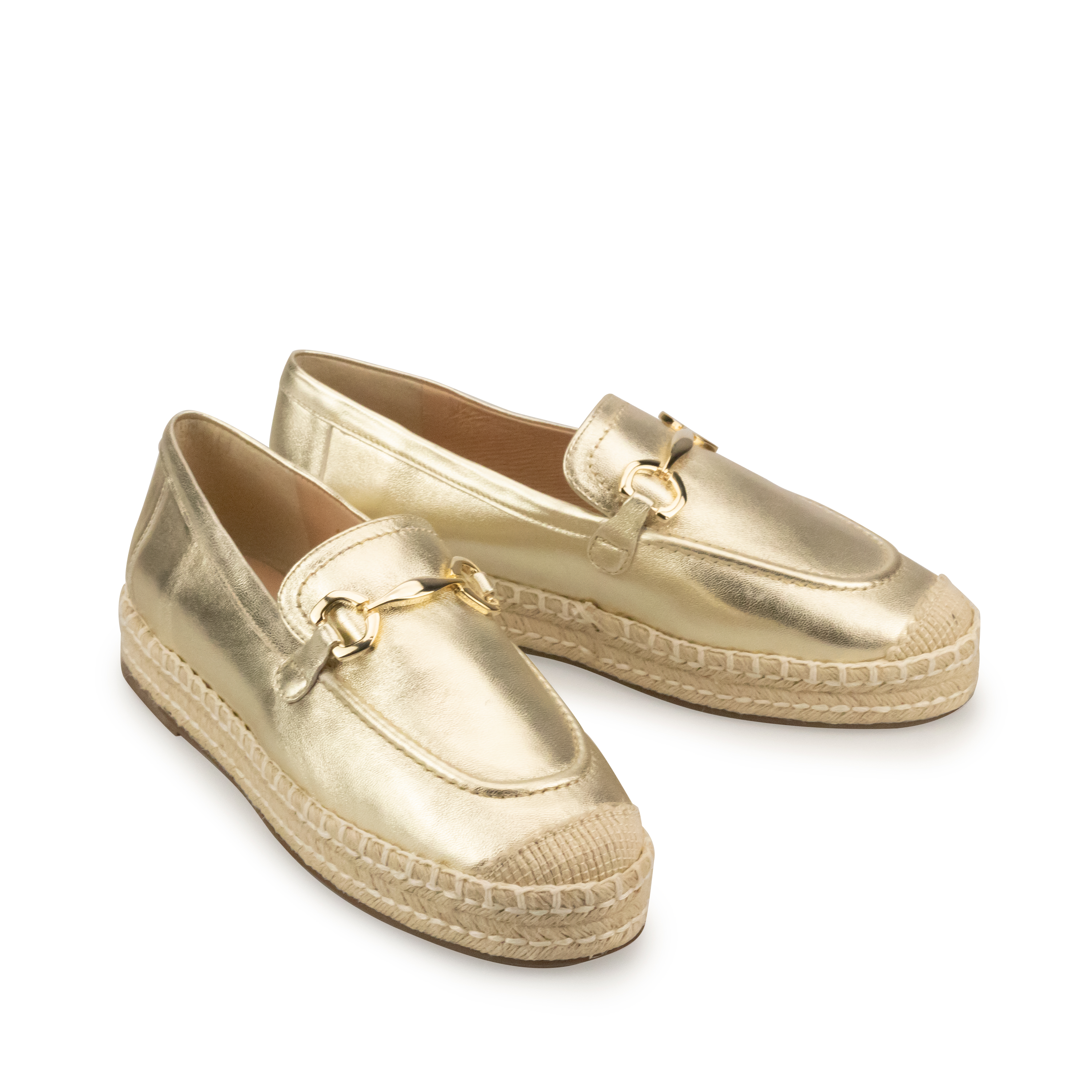 Alpargatas De Piel Doradas Davenia Elegantes De Dama Mod.Elena