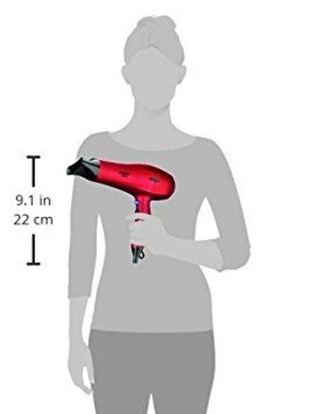 RED by Kiss Titanium 2300 Detangler Dryer 4X Faster Straightening 3 Bonus Titanium Detangler Pik Included (Hair Dryer)