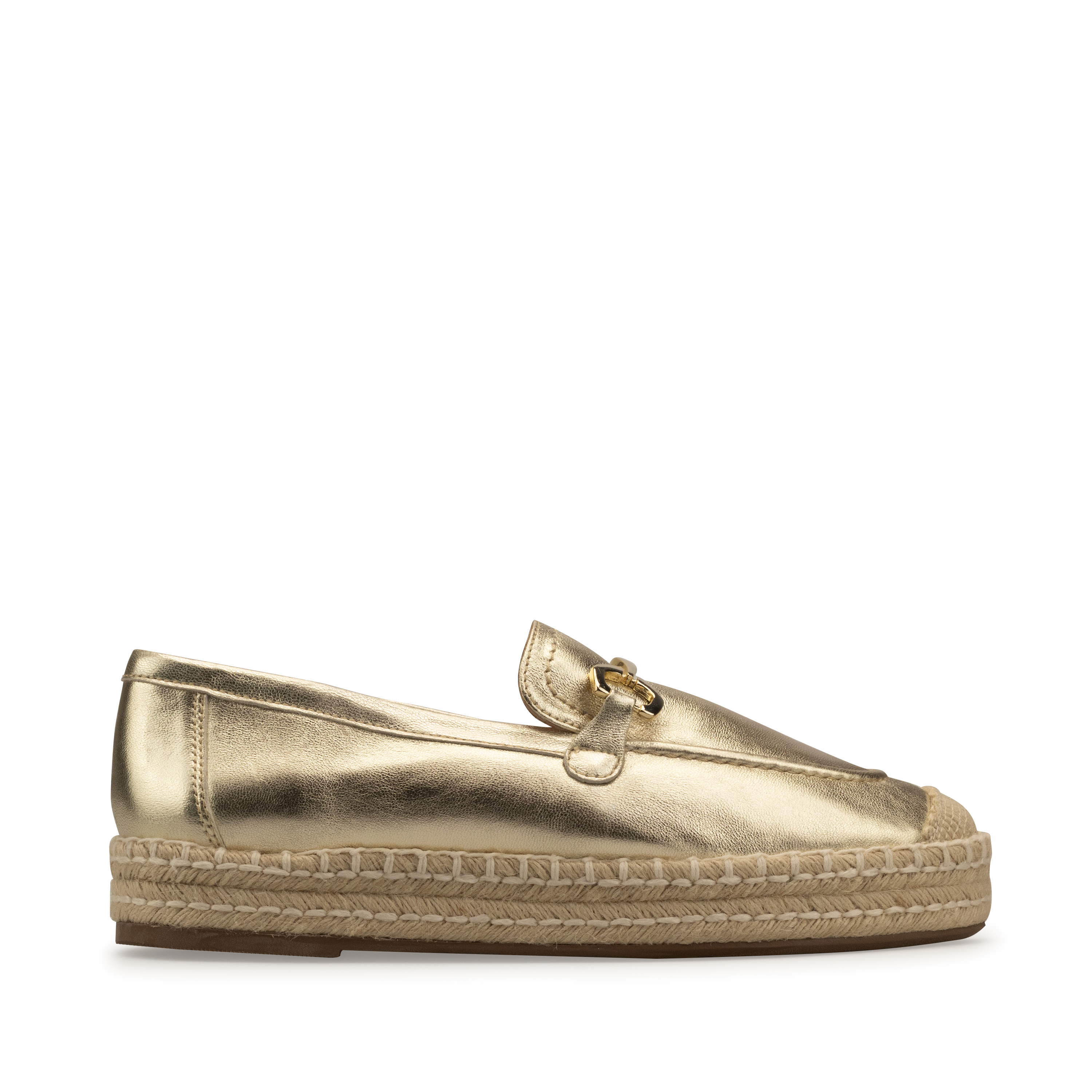 Alpargatas De Piel Doradas Davenia Elegantes De Dama Mod.Elena