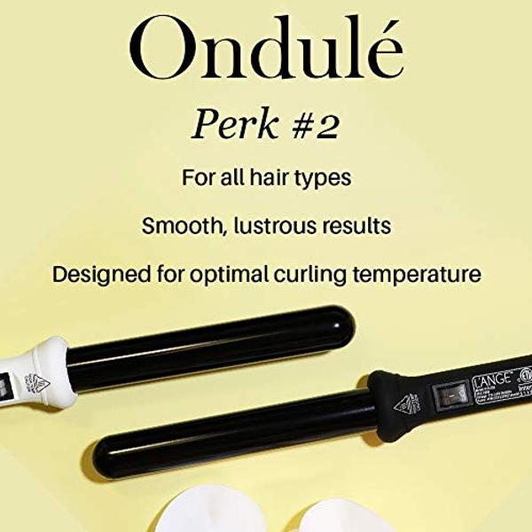 L'ANGE HAIR Ondulé Ceramic Curling Wand | Professional Hot Tools Curling Iron 1.25 Inch | Salon Hair Styling Wands for Beach Waves | Best Hair Curler Wand for Frizz-Free, Lasting C