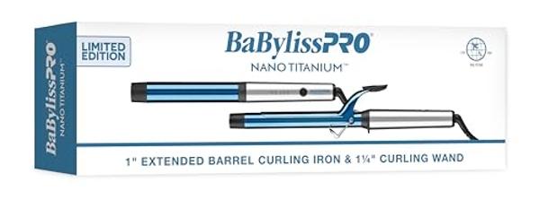 BaBylissPRO Nano Titanium Limited Edition Prepack - 1" Extended Barrel Curling Iron & 1 1/4" Curling Wand