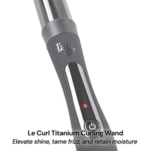 L'ANGE HAIR Le Curl Titanium Curling Wand | Professional Curling Iron for All Hair Types | Clip Free Hair Curler | Best Curling Wand for Relaxed Curls & Beach Waves | Black 1.25” (