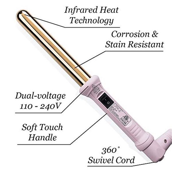 L'ANGE HAIR Ondulé Titanium Curling Wand | Professional Hot Tools Curling Iron 1 Inch | Salon Hair Styling Wands for Beach Waves | Best Hair Curler Wand for Frizz-Free, Lasting Cur