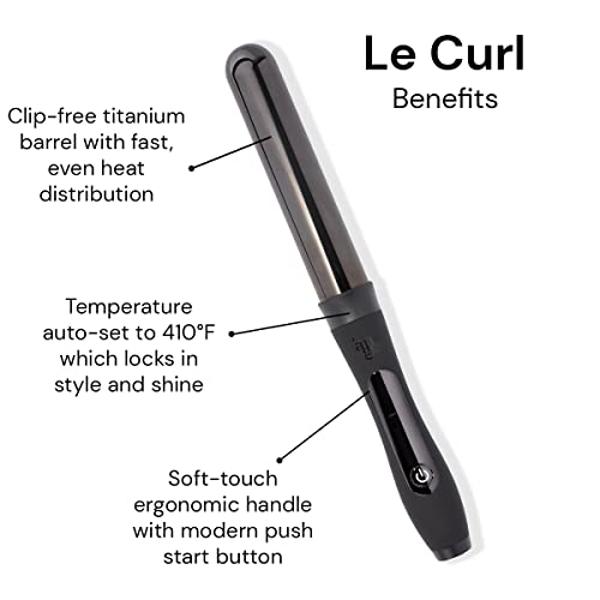 L'ANGE Hair Le Curl Titanium Curling Wand | Professional Curling Iron for All Hair Types | Clip Free Hair Curler | Best Curling Wand for Tighter Curls & Beach Waves | Blush 1” (25M