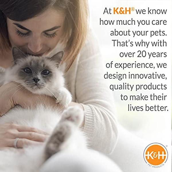 K&H Pet Products Thermo-Pet Cave Heated Cat Bed for Large Cats, Indoor Heated Pet Bed for Dogs & Cats, Covered Cave Pet Tent, Collapsible, Machine Washable, Safety Listed - 17 X 15