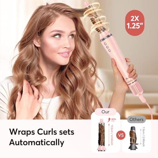5 in 1 Hair Styler - Professional High Speed Hot Air Styler, Frizz-Free Hair Dryer Brush, No Heat Damage Air Styler Wrap - Hair Dryer, Curl, Volumize, Straighten,Gifts for Women, T