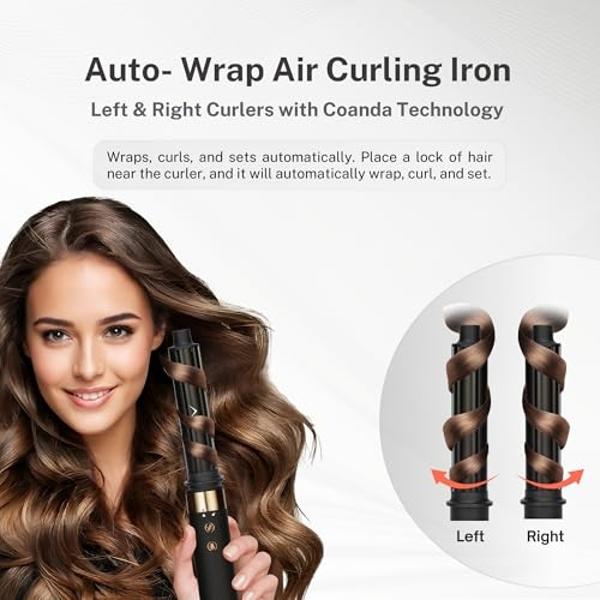 5 in 1 Hair Dryer Brush Set – Airbrush 5 in 1 Hair Styler - Hot Air Brush Styler and Dryer + Soft Microfiber Towel & Protective Gloves - Brush Hair Dryers for Women - Curl, Volumiz