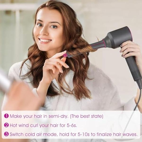 Hair Curling Barrel Volumizing Brush Attachments with Adaptor for Dyson Hair Dryer Converting to Hair Styler, for Dyson for Airwrap Styler