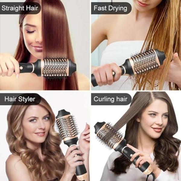APOKE Dual Voltage Hair Dryer Brush with UK Plug Blow Dryer Brush for European Travel 110V-120V/220V-240V One Step Hot Air Brush and Styler Volumizer with Negative Ion Anti-frizz (