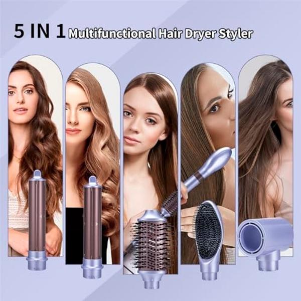 Tymo hair straightener brush - Tymo ring curly hair straightener with 20s fast heating, 5 thermostatic level hot hair straightener combs, 30 minute auto-off & 110V-240V, hair silky