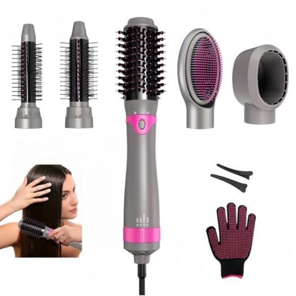 5 in 1 Air Styler High-Speed Negative Ionic Hair Dryer Protects & Fast Drying, Detachable & Interchangeable Brush Head, Hair Dryer for Straightening, Volumizing & Styling