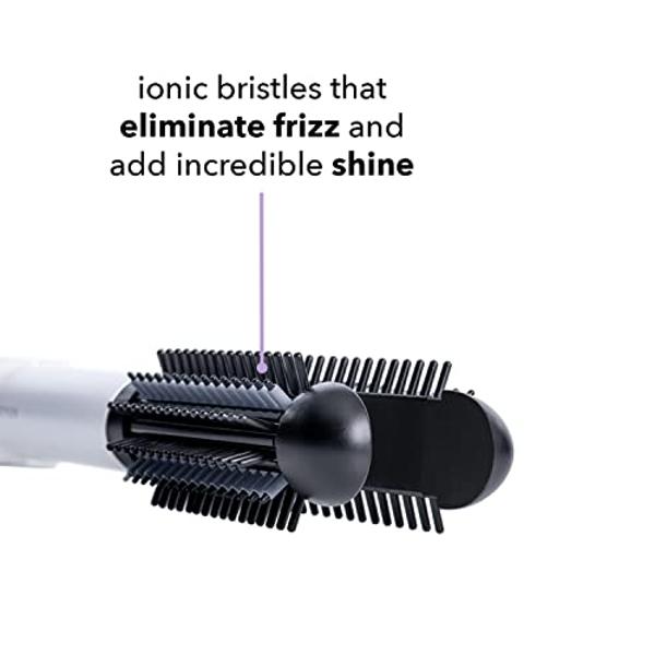 InStyler Freestyle Max 1” (White) 2-in-1 Styling Tool, Heated Round Brush with Straightening Iron - Volumize, Straighten, Wave or Curl All Hair Types with Cool Tip Ionic Bristles &