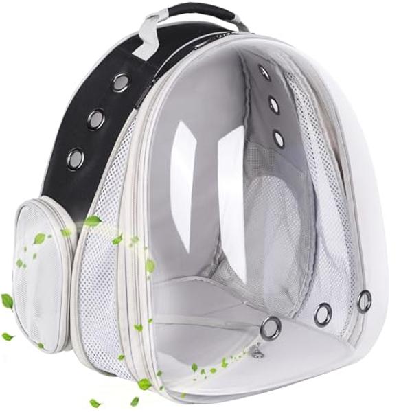 Front Expandable Large Cat Backpack Carrier, Fit up to 20 lbs, Space Capsule Bubble Window Pet Carrier Backpack for Large Fat Cat and Small Puppy