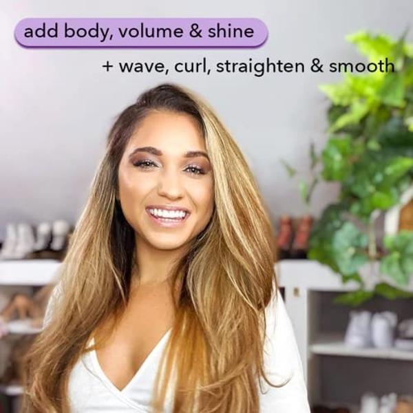 InStyler Freestyle Max 1” (White) 2-in-1 Styling Tool, Heated Round Brush with Straightening Iron - Volumize, Straighten, Wave or Curl All Hair Types with Cool Tip Ionic Bristles &