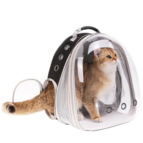 Front Expandable Large Cat Backpack Carrier, Fit up to 20 lbs, Space Capsule Bubble Window Pet Carrier Backpack for Large Fat Cat and Small Puppy